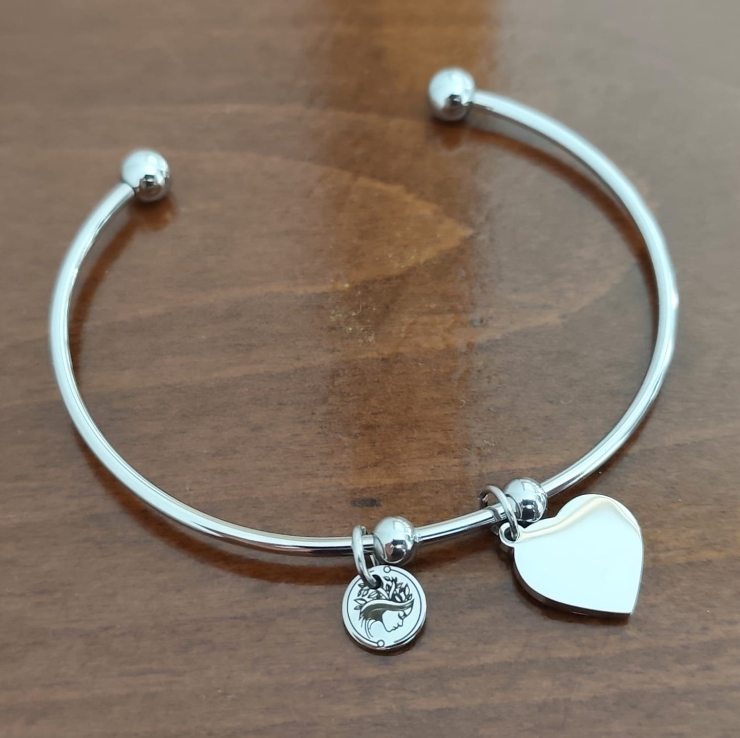 Bracciale Donna in Acciaio con Ciondolo a Cuore Betulla Bianca